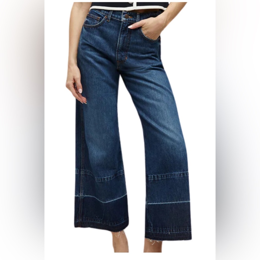 Veronica Beard Dark Blue Wide-Leg Jeans